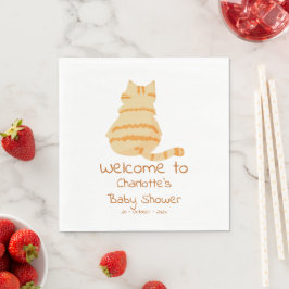 Cute Fat Orange Cat Baby Shower Pappersservett