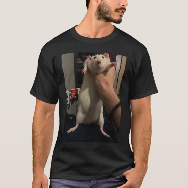 Cute Fat Rat Being Grabbed Meme T Shirt (Framsida)
