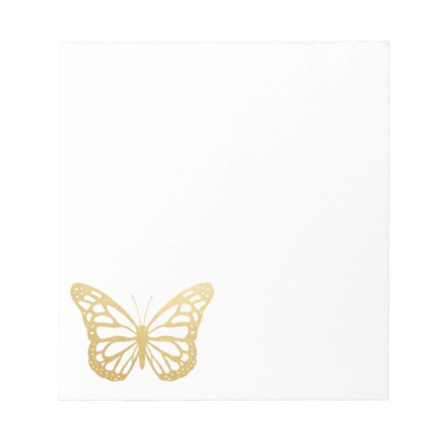 Cute Faux Gold Foil Butterfly Anteckningsblock (Framsida)