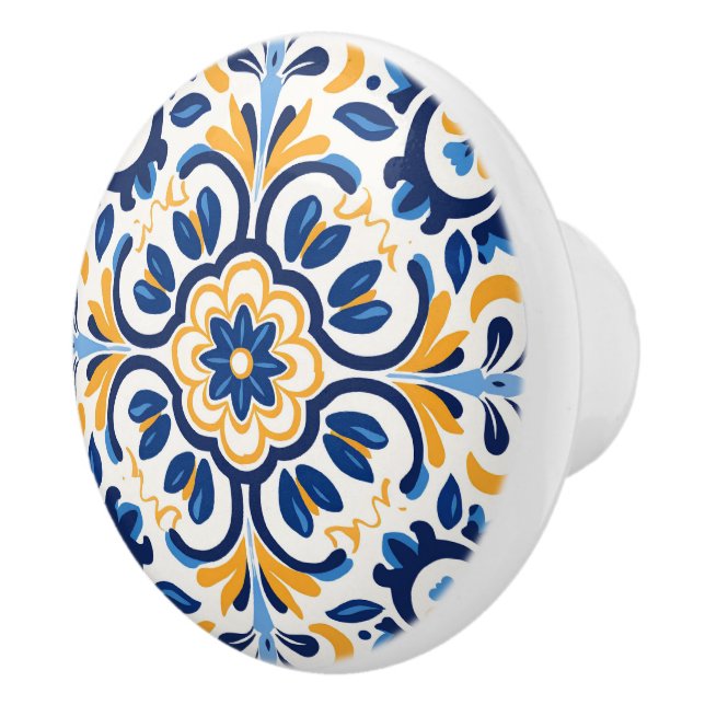 Cute faux tile Spain Ceramic Knob Knopp (Höger)