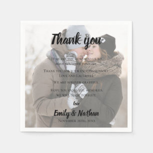 Cute Faux Vellum Photo Bröllop - tackmeddelande Pappersservett