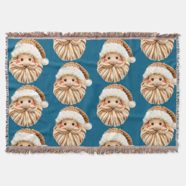 Cute Faux Yarn Christmas Santa crochet  Filt (Framsidan)