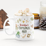 Cute 'favorit sak Personlig Jul Kaffemugg<br><div class="desc">Anpassningsbar jul Mugg - Perfekt för Hett choklad,  hemliga antas,  lagerfyllare eller bara en personlig gåva! Utformningen innehåller illustrationer av färgen festive vattencolor.</div>