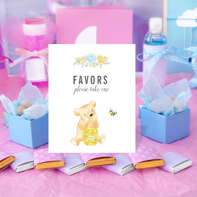 Cute Favors Bord Boy Nalle Baby Shower Poster (Skapare uppladdad)