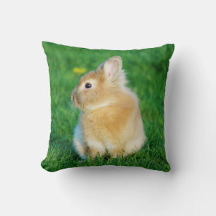 Cute Fawn Bunny Sitta i Grass Kudde