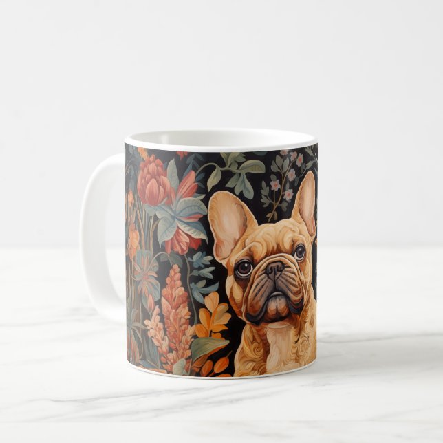 Cute Fawn Coated French Bulldog in a Garden Kaffemugg (Framsida vänster)