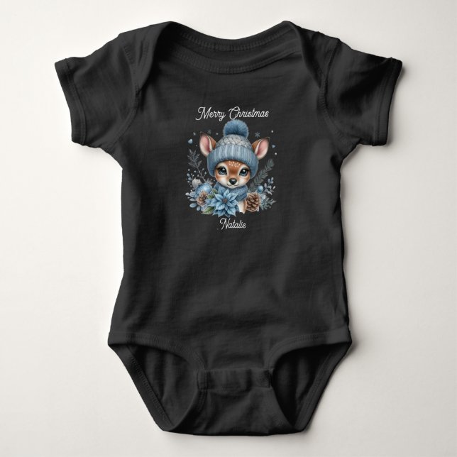 cute fawn/deer Christmas holiday T-Shirt (Framsida)