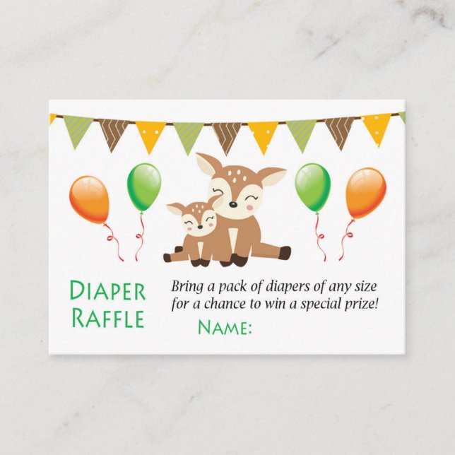 Cute fawn Diaper Raffle Biljett (Framsida)