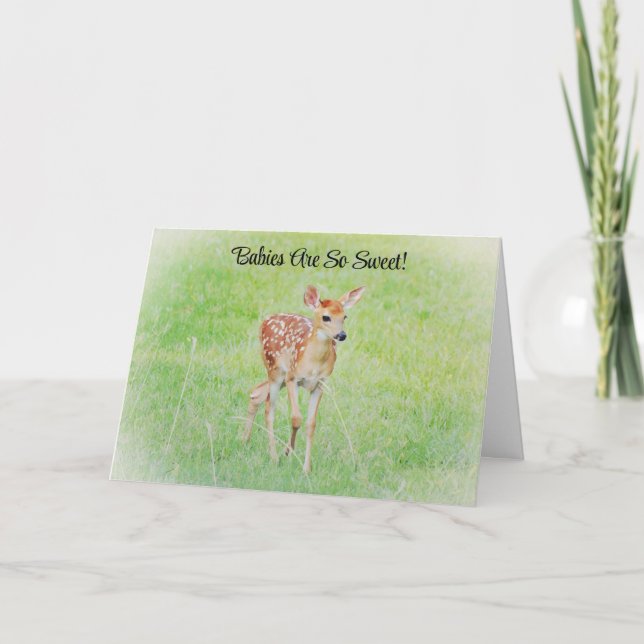 Cute Fawn Hjort Grattiss Card Kort (Framsida)