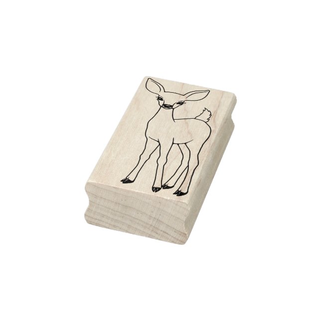Cute Fawn Hjort Rubber Frimärke Stämpel (Stämpel)