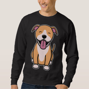 Cute Fawn Pitbull Lång Ärmad Tröja