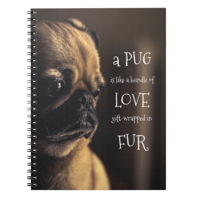 Cute Fawn Pug Quote - En Pug är en bunt Kärlek Anteckningsbok (Framsidan)