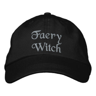Cute Fe Witch Enchanted Lila Black Fairy Broderad Keps