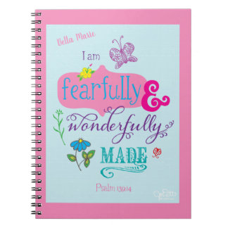Cute Fearully och Wondem Made Bible Verse Anteckningsbok