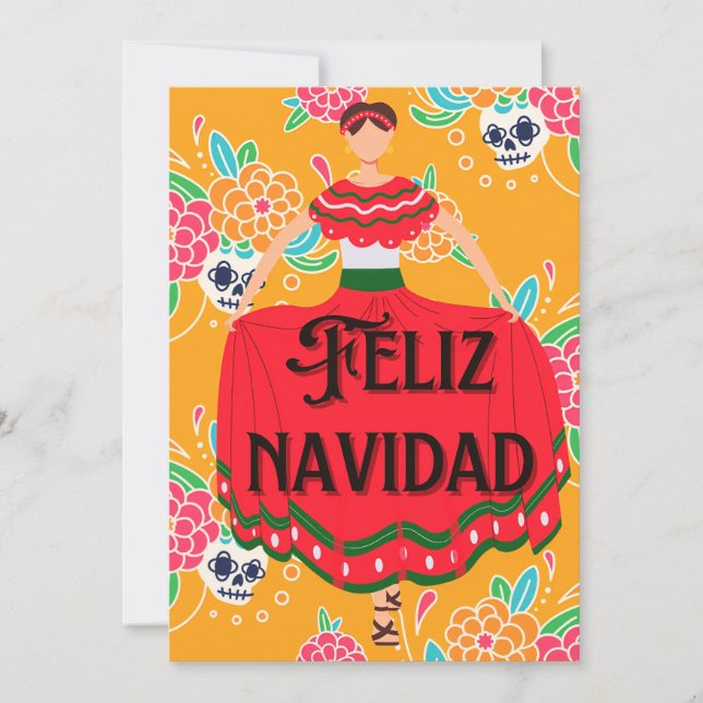 Cute feliz navidad christmas julkort (Framsida)