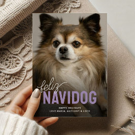 Cute Feliz Navidog Pet Photo jul Julkort