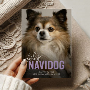 Cute Feliz Navidog Pet Photo jul Julkort