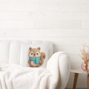 Cute Felt-ekorre med Mysigt scarf Kudde