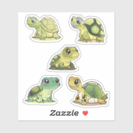 Cute Fem Turtles Klistermärken