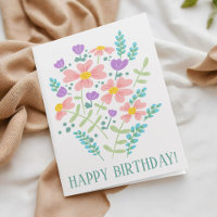 Cute Feminine Flowers Business Grattis på födelsed
