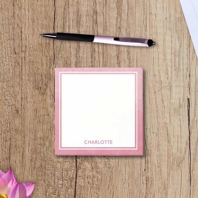 Cute Feminine Modern Watercolor Tvättar  Rosa Post-it Block (Skapare uppladdad)