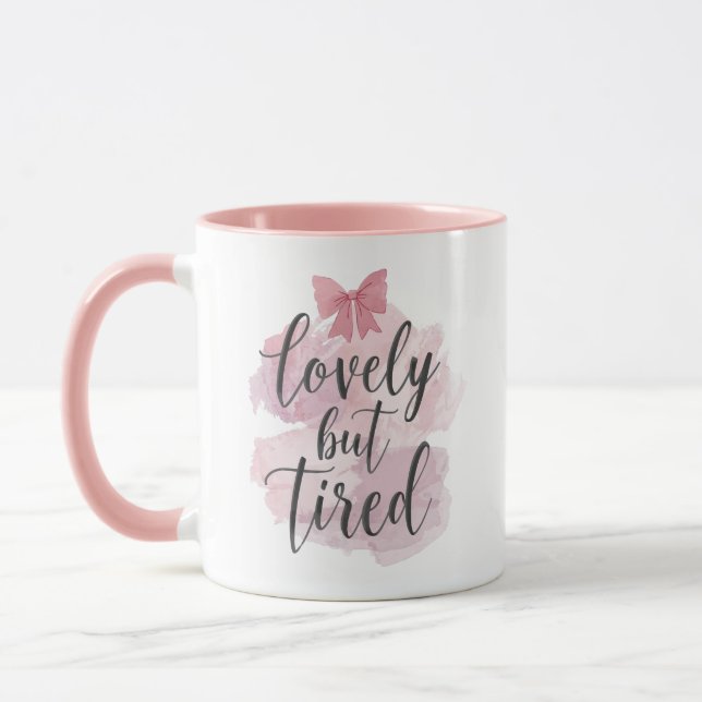 Cute Feminine Pink Bow Graphic Mugg (Vänster)