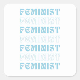 Cute Feminist Fyrkantigt Klistermärke