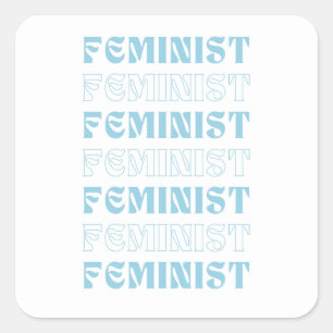 Cute Feminist Fyrkantigt Klistermärke