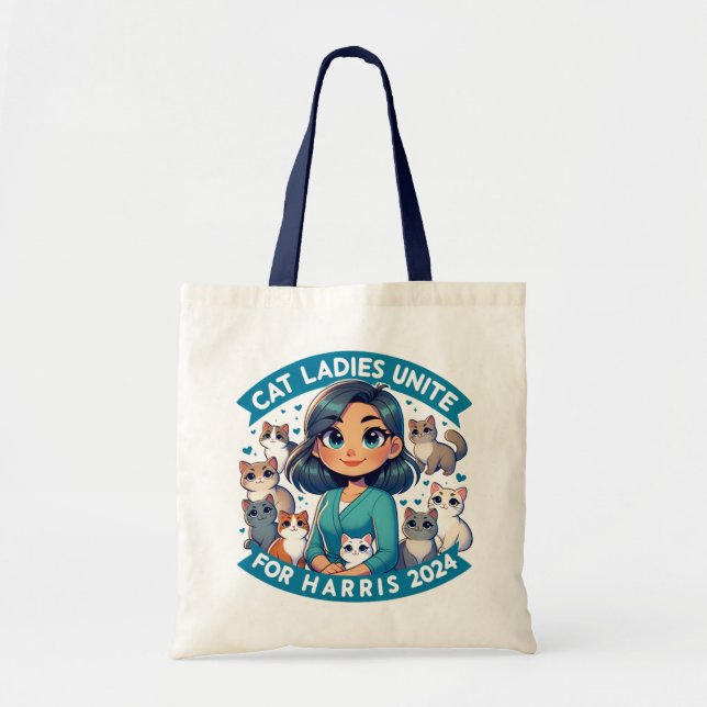 Cute Feminist Professor Barless Cat Dam Harris Tygkasse (Framsidan)