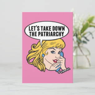 Cute Feminist Retro Pop Art Anti-Patriarchy Quote Kort