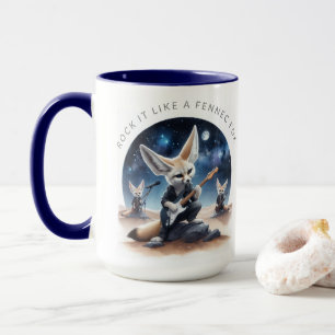 Cute Fennec Foxes Rocking Acoustic Guitars Mugg