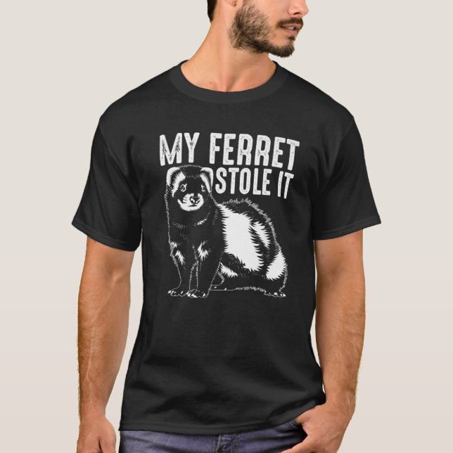 Cute Ferret Animal Lover Gift | Funny Kärlek Polec T Shirt (Framsida)