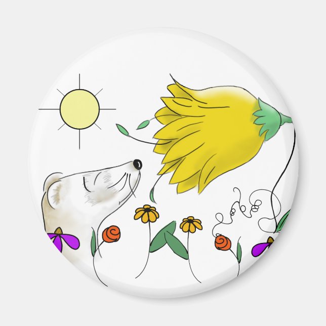 Cute Ferret Ansikte Magnet (Framsidan)