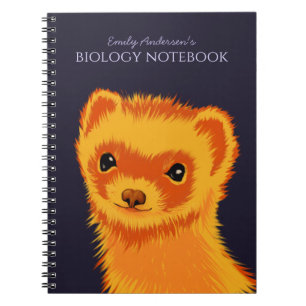Cute ferret art namn biologi anteckningsbok