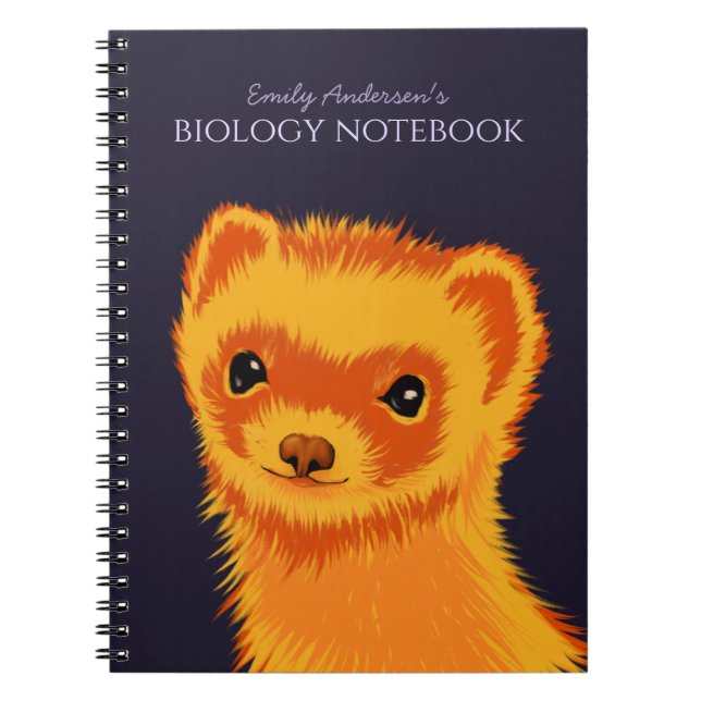 Cute ferret art namn biologi anteckningsbok (Framsidan)
