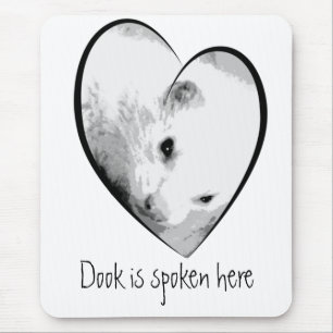 Cute Ferret Bild i hjärtat Musmatta