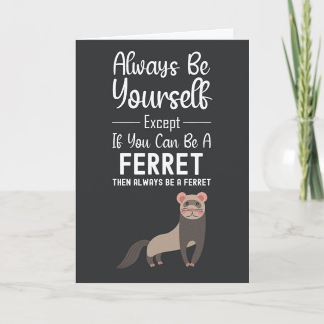 Cute Ferret Cards Pet Funny Animal Wildlife  Kort (Framsida)