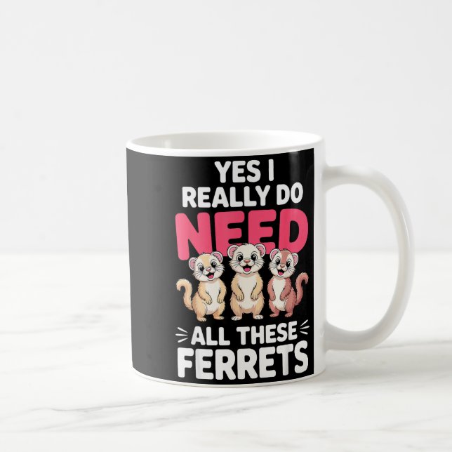 Cute Ferret Design For Men Women Kids Animal Ferre Kaffemugg (Höger)