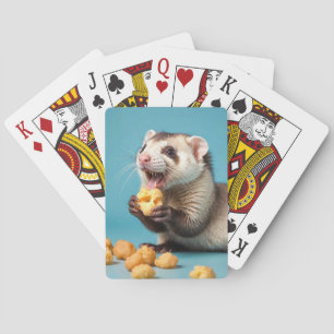 Cute Ferret Eating Cheese Puffs Casinokort
