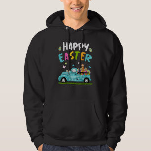 Cute Ferret med Bunny Öron Egg som jagar Lastbil Ö Hoodie