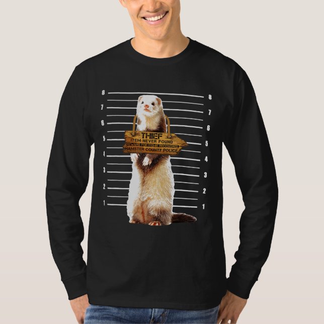 Cute Ferret Thief Animals T Shirt (Framsida)