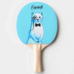 Cute Ferret Watercolor Funny Animal Namn Pingisracket