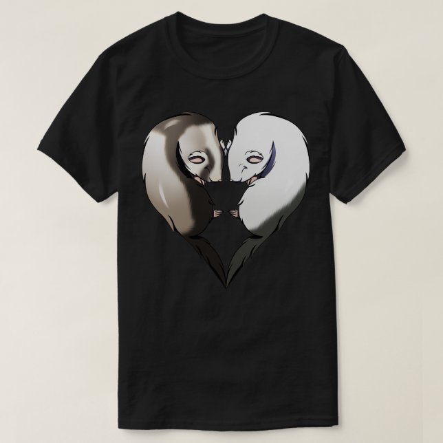 Cute Ferrets par Heart Valentines day T Shirt (Design framsida)