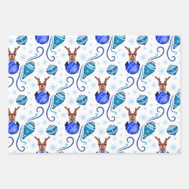 Cute Festive Blue Christmas Reindeer