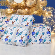 Cute Festive Blue Christmas Reindeer