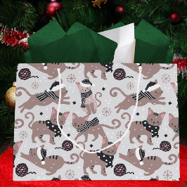 Cute Festive Cat jul Mönster