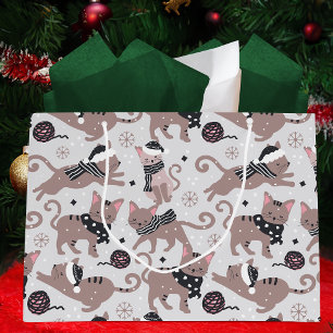 Cute Festive Cat jul Mönster