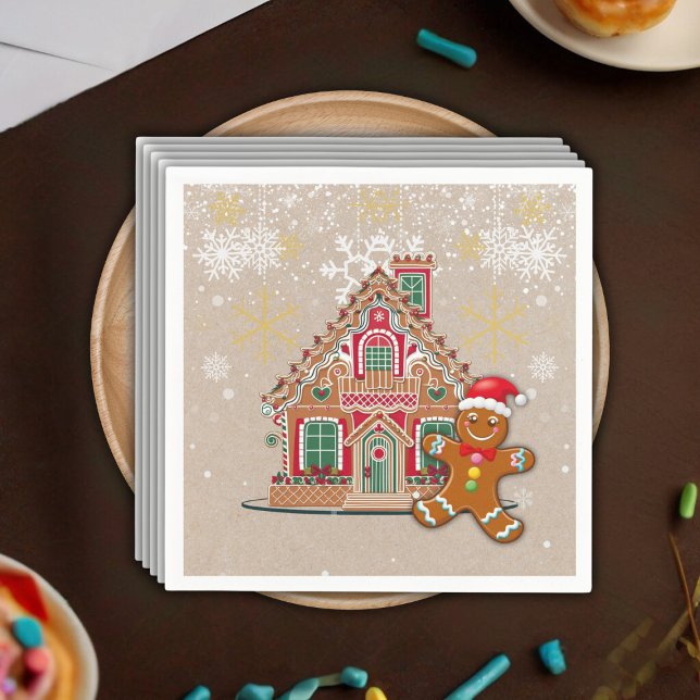 Cute Festive Gingertea House Baby Shower Pappersservett (Skapare uppladdad)