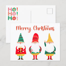 Cute Festive Gnomes God jul Vykort