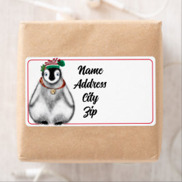 Cute festive helgdag christmas Penguin Fraktsedel